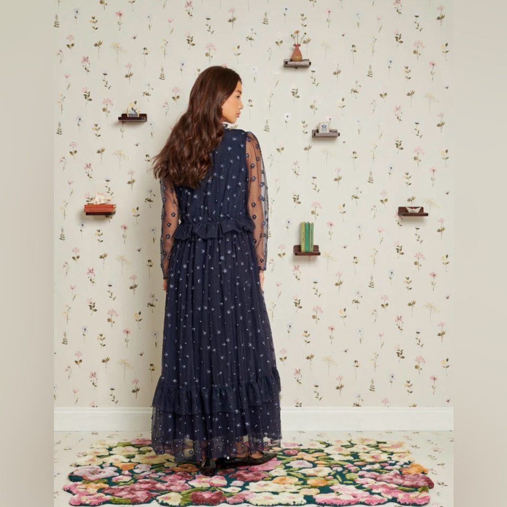 Sister Jane: Mementose Tulle Midi Dress (Navy Blue/XL)
